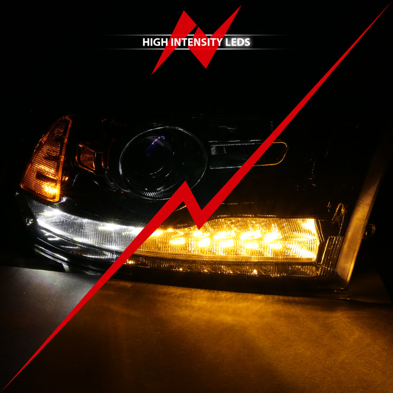 ANZO 2009-2018 Dodge Ram 1500 Projector Plank Style Switchback H.L Halo Black Amber (OE Style) ANZO Headlights  AXOPROS