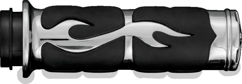 Kuryakyn ISO Flame Grips Metric Chrome Kuryakyn Grips  AXOPROS