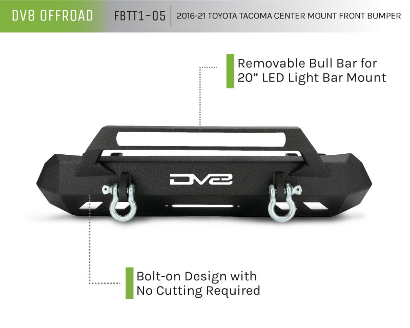 DV8 Offroad 2016+ Toyota Tacoma Center Bumper DV8 Offroad Bumpers - Steel  AXOPROS