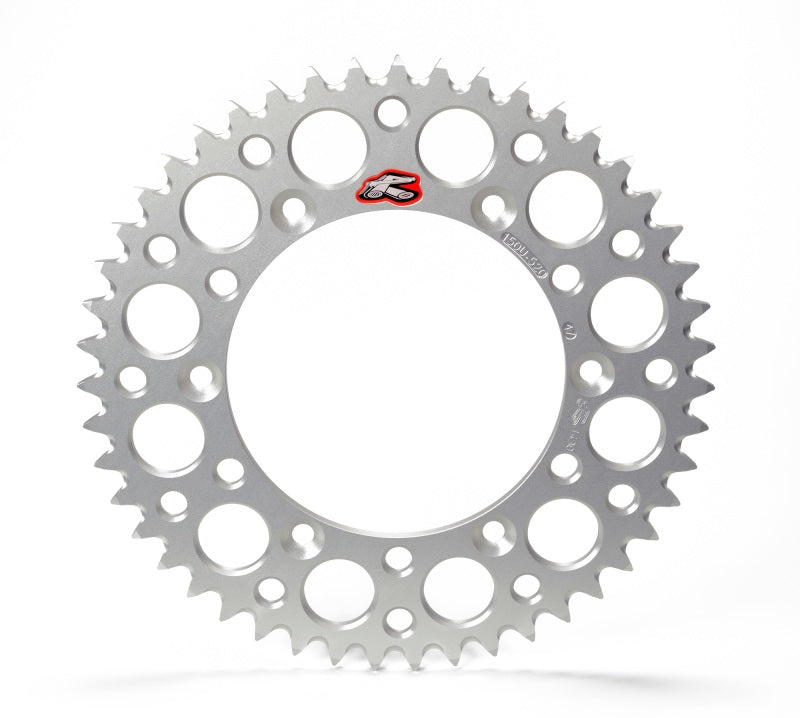 Renthal 91-24 KTM 125-525 EXC/SX/SX-F/XC/XC-W/XC-F Rear Grooved Sprocket - Silver 520-50P Teeth Renthal Sprockets  AXOPROS