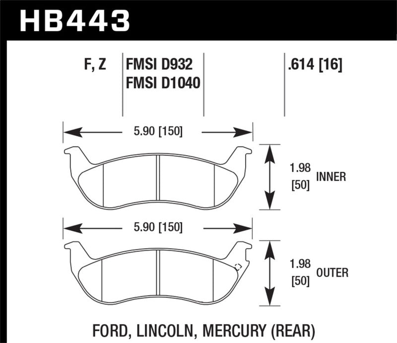 Hawk HPS Street Brake Pads Hawk Performance Brake Pads - Performance  AXOPROS