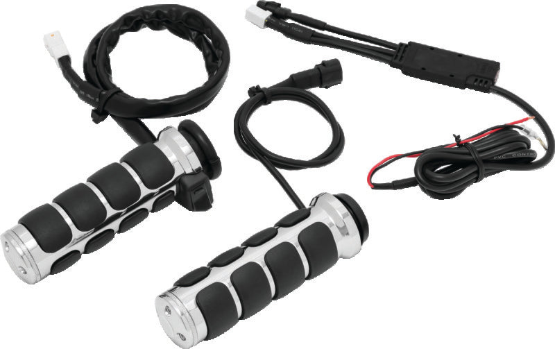 Kuryakyn Heated ISO Grips Throttle-By-Wire Chrome Kuryakyn Grips  AXOPROS