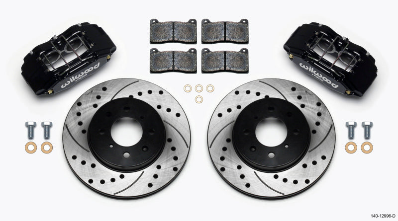 Wilwood DPHA Front Caliper & Rotor Kit Drilled Honda / Acura w/ 262mm OE Rotor Wilwood Big Brake Kits  AXOPROS