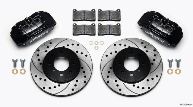 Wilwood DPHA Front Caliper & Rotor Kit Drilled Honda / Acura w/ 262mm OE Rotor Wilwood Big Brake Kits  AXOPROS