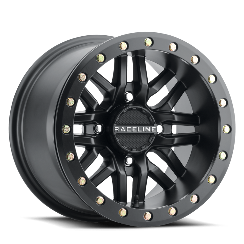 Raceline A91B Ryno 14x7in / 4x137 BP / 10mm Offset / 110.18mm Bore - Satin Black Beadlock Wheel Raceline Wheels - Cast  AXOPROS