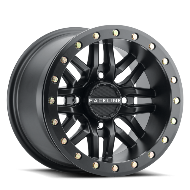 Raceline A91B Ryno 14x7in / 4x137 BP / 10mm Offset / 110.18mm Bore - Satin Black Beadlock Wheel Raceline Wheels - Cast  AXOPROS