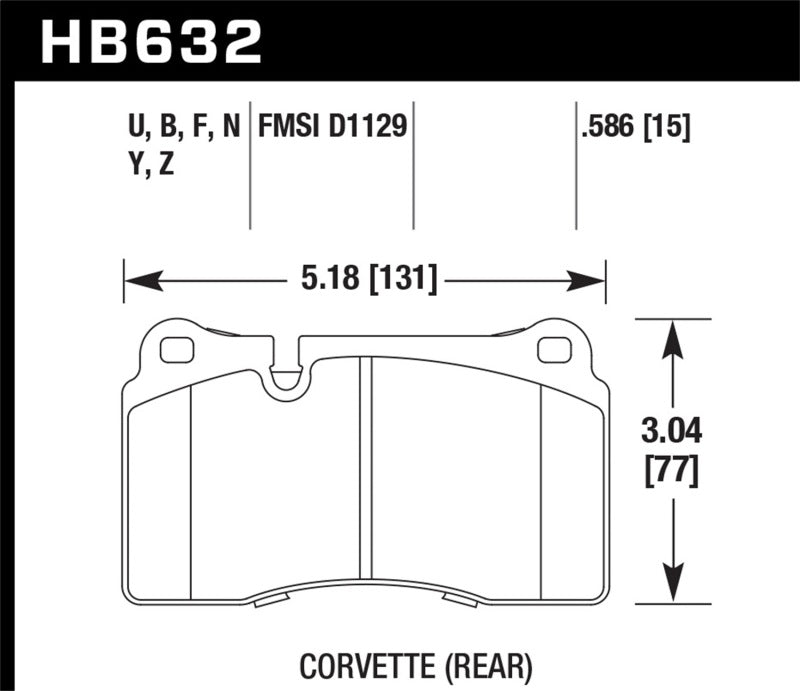 Hawk 2007-2015 Volkswagen Tourareg Base/V6/V6-Sport/TDI HPS 5.0 Performance Rear Brake Pads Hawk Performance Brake Pads - Performance  AXOPROS