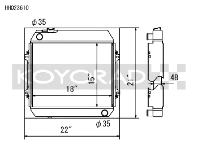Koyo 68-72 Nissan Skyline L20 I6 MT (KGC10) Radiator (SK-C13 Required) Koyo Radiators  AXOPROS