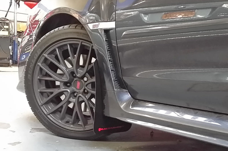 Rally Armor 15-21 Subaru WRX/STI Red UR Mud Flap w/White Logo Rally Armor Mud Flaps  AXOPROS