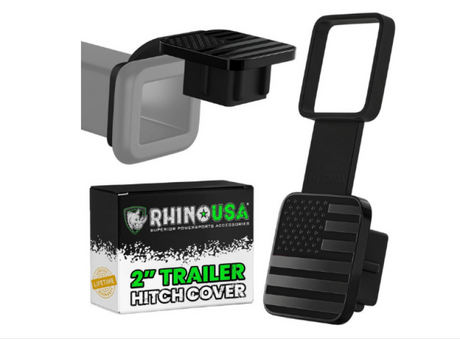 Rhino USA Rhino USA 2In American Flag Hitch Cover - Black & Blue Hitch Accessories aftermarket performance part