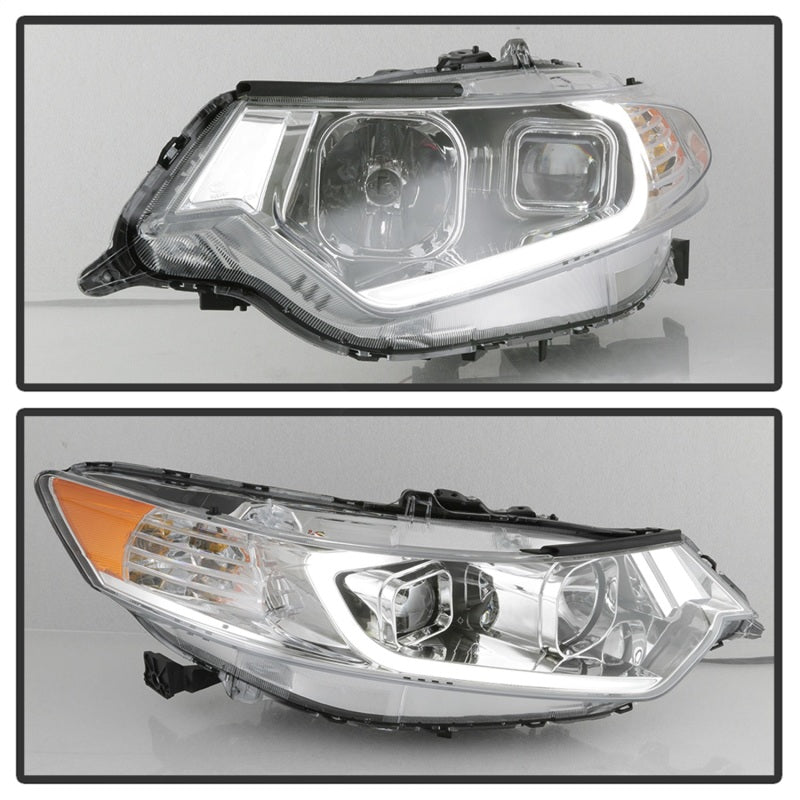 xTune 09-14 Acura TSX Projector Headlights - Light Bar DRL - Chrome (PRO-JH-ATSX09-LB-C) SPYDER Headlights  AXOPROS