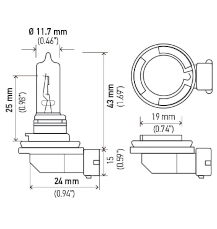 Hella Bulb H9 12V 65W PGJ19-5 T4 Hella Bulbs  AXOPROS