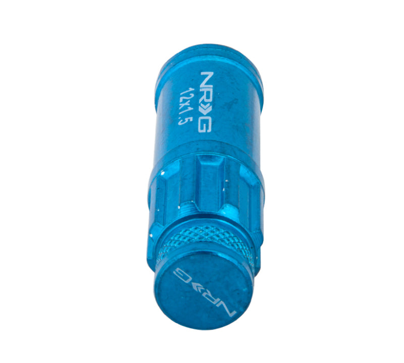 NRG 700 Series M12 X 1.5 Steel Lug Nut w/Dust Cap Cover Set 21 Pc w/Locks & Lock Socket - Blue NRG Lug Nuts  AXOPROS