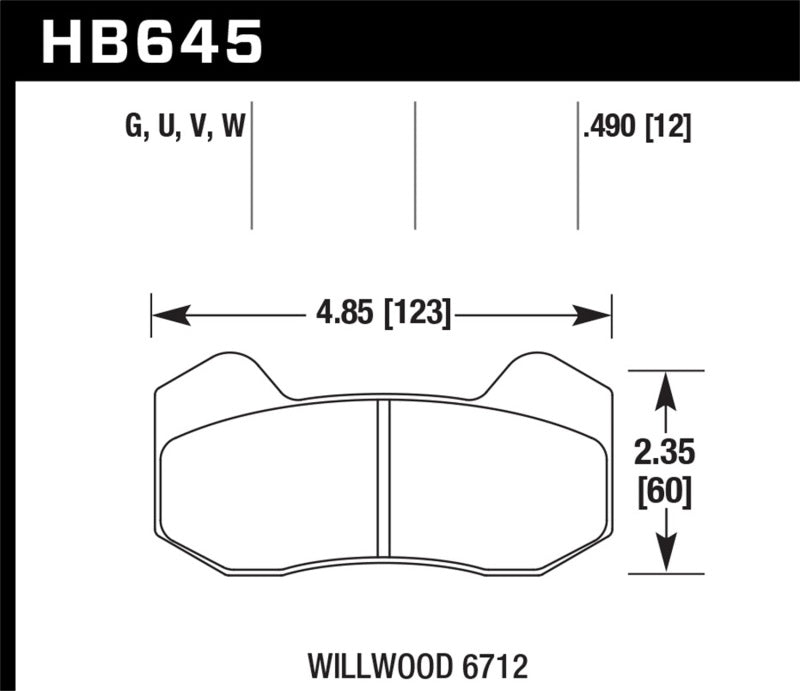 Hawk Wilwood Type 6712 DTC-60 Brake Pads Hawk Performance Brake Pads - Racing  AXOPROS