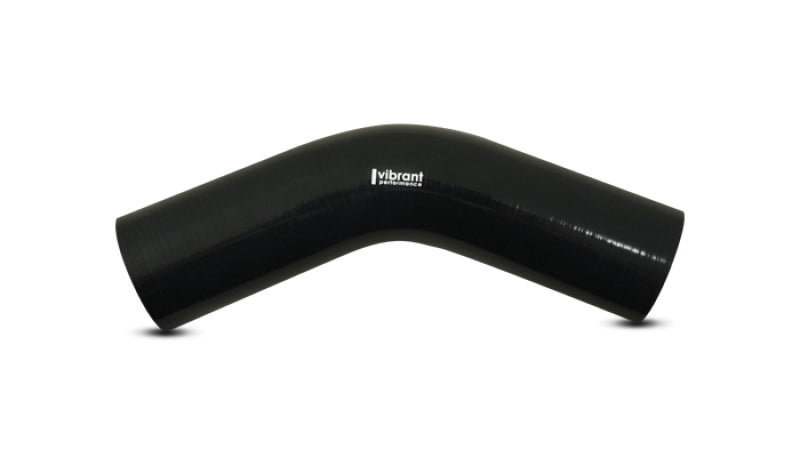 Vibrant 4 Ply Reinforced Silicone Elbow Connector - 1.5in I.D. - 45 deg. Elbow (BLACK) Vibrant Silicone Couplers & Hoses  AXOPROS