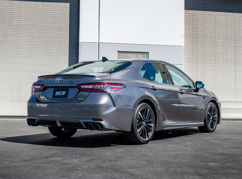 Borla 18-20 Toyota Camry XSE 3.5in Tip Dual Split Rear Exit Cat Back S-Type Exhaust Black Chrome Borla Catback  AXOPROS