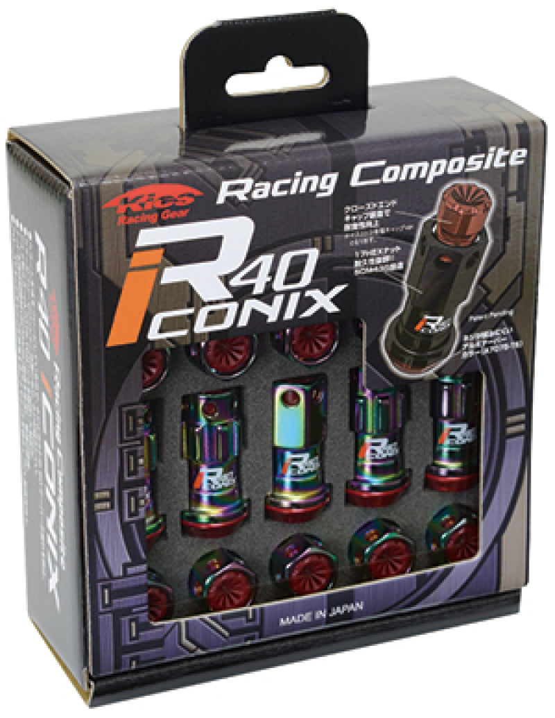 Project Kics 16+4 Locks Neocro R40 Iconix W/ Plastic Cap (Black) - 12X1.25 Project Kics Lug Nuts  AXOPROS