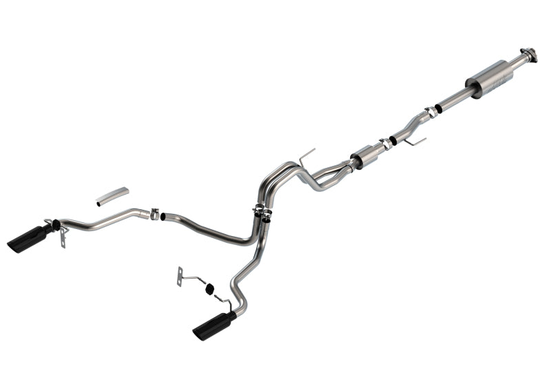 Borla F-150 2021 5.0L 4dr CC SB EC STB Lariat/KR/Pltnm/LTD 3/2.25 SRE Cat-Back S-Type Black CHR Tips Borla Catback  AXOPROS