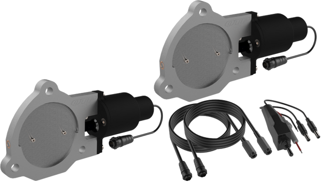 QTP 3.5in Bolt-On QTEC Dual Electric Cutout Valves - Pair QTP Exhaust Cutouts  AXOPROS