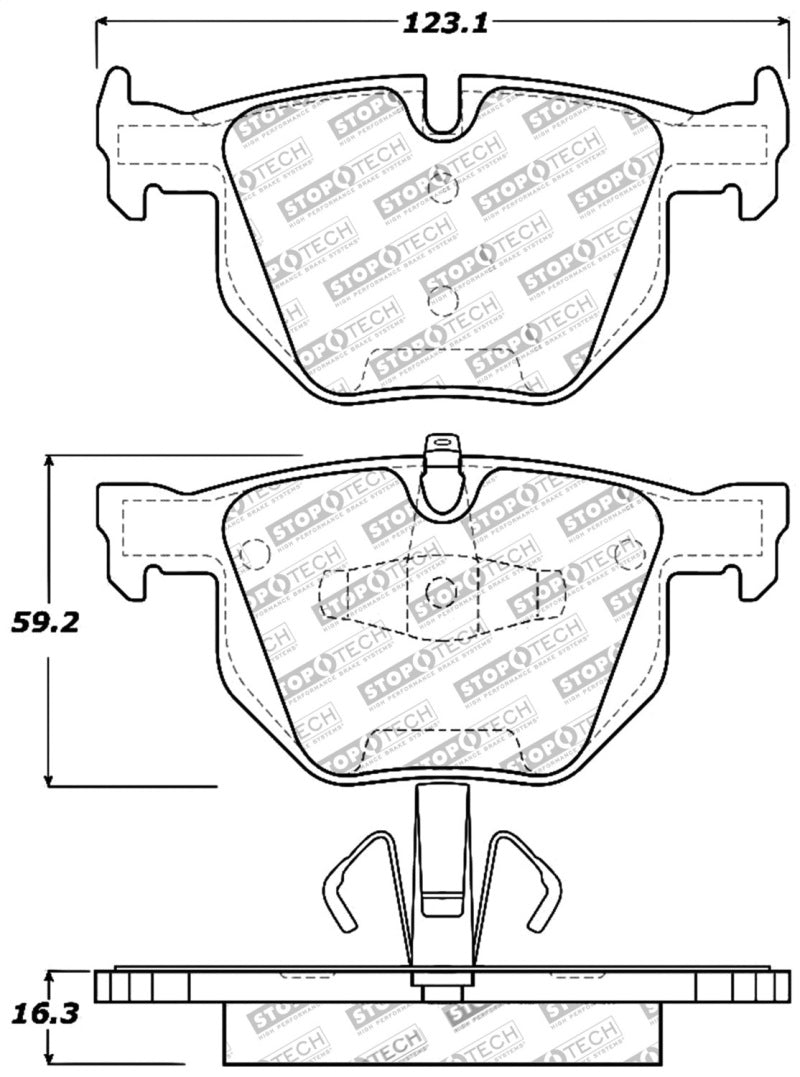 StopTech Performance 06 BMW 330 Series (Exc E90) / 07-09 335 Series Rear Brake Pads Stoptech Brake Pads - Performance  AXOPROS