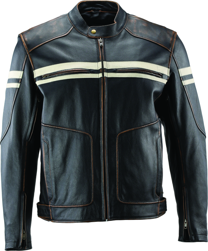 River Road Hoodlum Vintage Leather Jacket Black - Medium River Road Jackets - Leather  AXOPROS