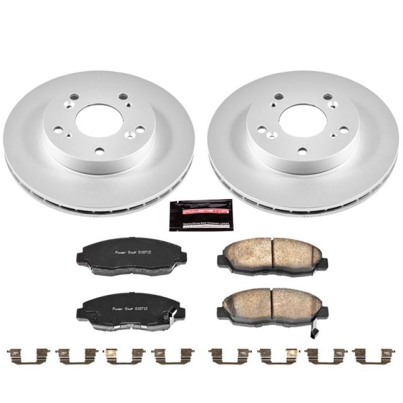 Power Stop 06-11 Honda Civic Front Z17 Evolution Geomet Coated Brake Kit PowerStop Brake Kits - Performance Blank  AXOPROS