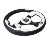 NRG Reinforced Steering Wheel (320mm) Blk w/White Trim & 4mm 3-Spoke NRG Steering Wheels  AXOPROS