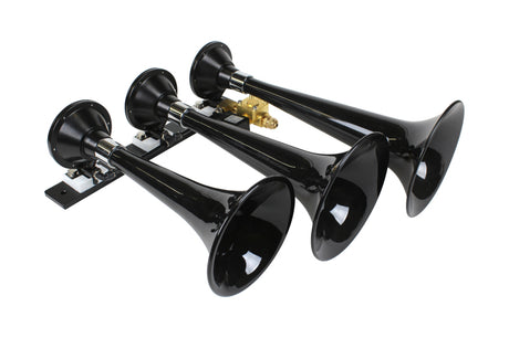 Kleinn Black Triple Horn/ 15In/13In/11In - High Impact ABS Trumpet/ Zinc Alloy Base Kleinn Air Horns Horns  AXOPROS