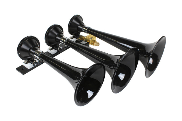 Kleinn Black Triple Horn/ 15In/13In/11In - High Impact ABS Trumpet/ Zinc Alloy Base Kleinn Air Horns Horns  AXOPROS