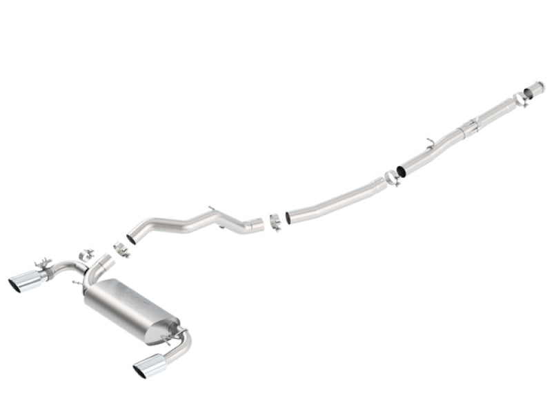 Borla 16-17 Ford Focus RS 2.3L MT Round Angle-Cut Tips Split Rear Exit ATAK Catback Exhaust Borla Catback  AXOPROS