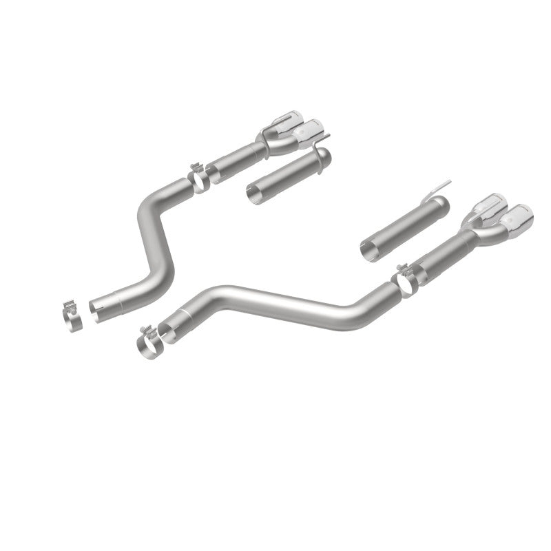 MagnaFlow Axle-Back, SS, 3in, Quad Split Rear 3.5 Tips 2015 Dodge Challenger incl SRT Hellcat Magnaflow Catback  AXOPROS