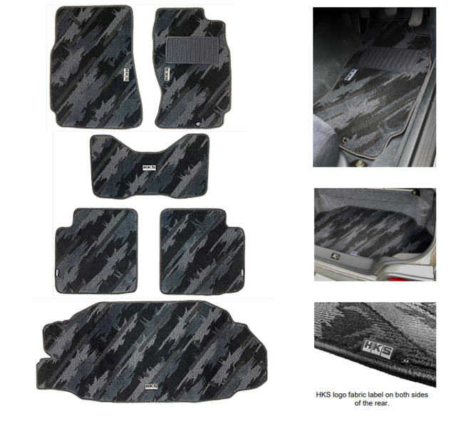 HKS FLOOR MATS BCNR33 FULL SET OCT RHD HKS Floor Mats Carpeted  AXOPROS