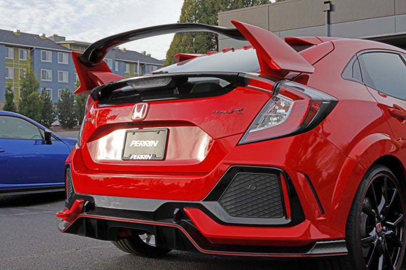 PERRIN 17-21 Honda Civic Si/Type R/Touring/Hatchback Tow Hook Kit Rear - Red Perrin Performance Tow Hooks  AXOPROS