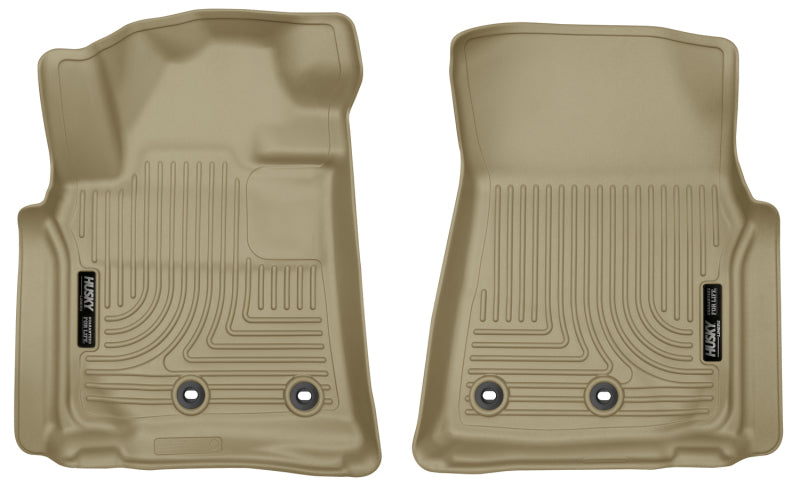 Husky Liners 13-16 Lexus LX570 / 13-16 Toyota Land Cruiser WeatherBeater Front Tan Floor Liners Husky Liners Floor Mats - Rubber  AXOPROS