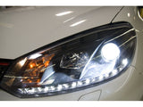 Spyder Volkswagen Golf/GTI 10-13 Projector Headlights Halogen Model- DRL Blk PRO-YD-VG10-DRL-BK SPYDER Headlights  AXOPROS
