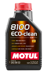 Motul 1L Synthetic Engine Oil 8100 Eco-Clean 0W30 12X1L - C2/API SM/ST.JLR 03.5007 - 1L Motul Motor Oils  AXOPROS