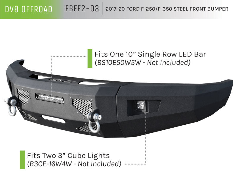 DV8 Offroad 2017+ Ford F-250/F-350/F-450 Front Bumper DV8 Offroad Bumpers - Steel  AXOPROS