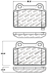StopTech Performance 08+ Mitsubishi Evolution X Rear Brake Pads Stoptech Brake Pads - Performance  AXOPROS