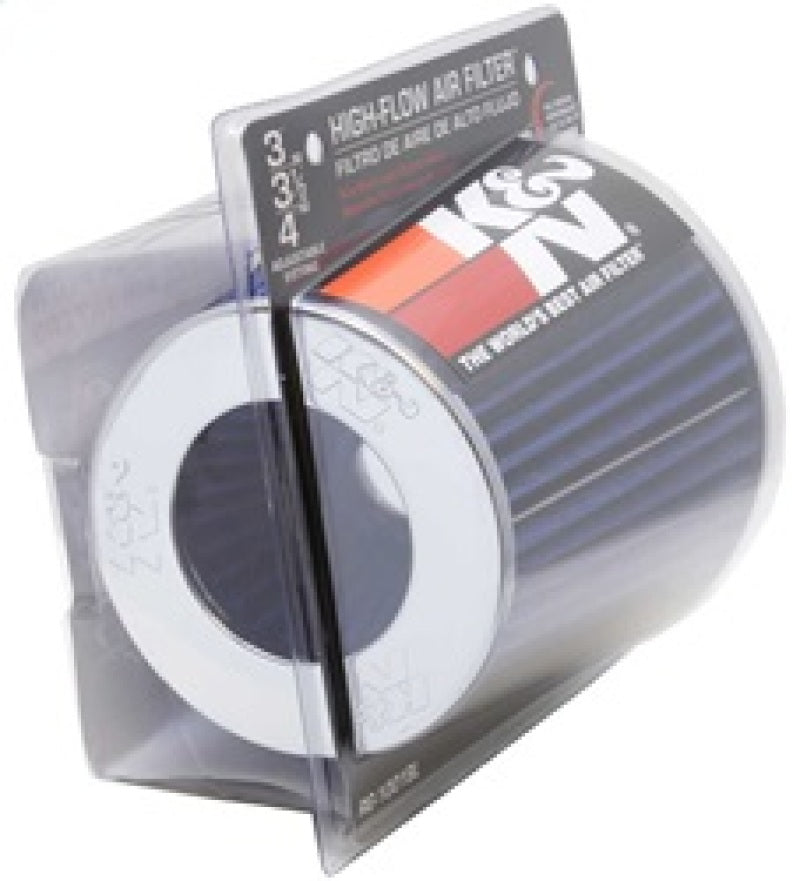 K&N Universal Air Filter Chrome Round Tapered Blue - 4in Flange ID x 1.125in Flange Length x 5.5in H K&N Engineering Air Filters - Universal Fit  AXOPROS