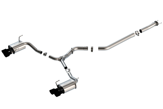 Borla 15-19 Subaru WRX/STI 2.5L Turbo 3in S-Type Catback Exhaust - 2.5in Black Chrome Tips Borla Catback  AXOPROS