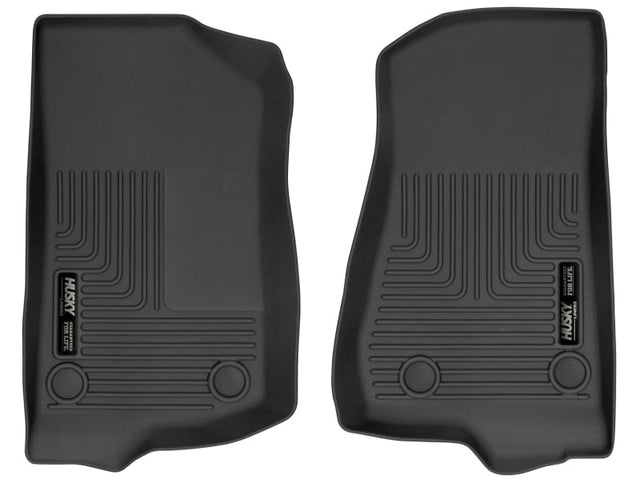 Husky Liners 19-24 Jeep Wrangler JL/JLU WeatherBeater Front Row Black Floor Liners Husky Liners Floor Mats - Rubber  AXOPROS
