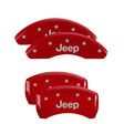 MGP 4 Caliper Covers Engraved Front & Rear JEEP Red finish silver ch MGP Caliper Covers  AXOPROS