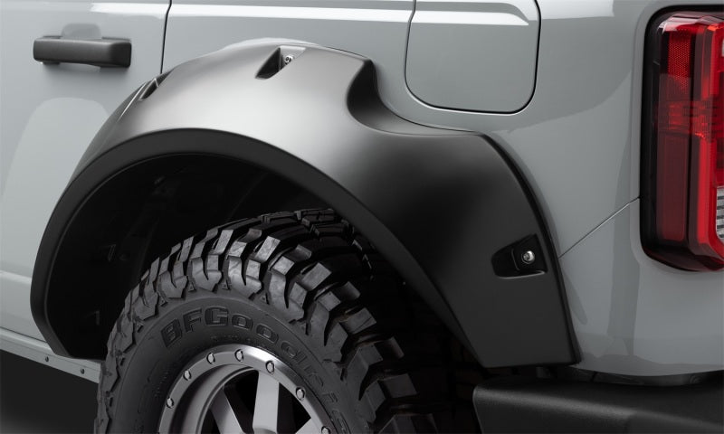 Bushwacker 2021+ Ford Bronco 4-Door Pocket Style Flares 4pc - Black Bushwacker Fender Flares  AXOPROS