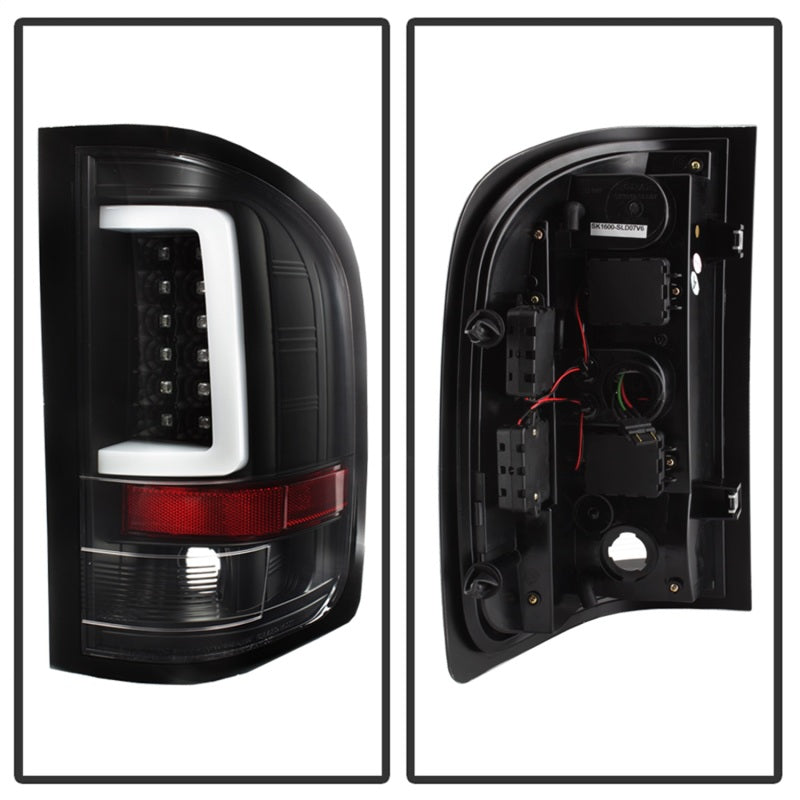 Spyder 07-13 Silverado (Will Not Work w/2010 921 Bulb) V3 LED Tail Lghts Blk ALT-YD-CS07V3-LBLED-BK SPYDER Tail Lights  AXOPROS