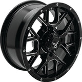 QuadBoss Barbwire 14X7 - 5+2 - 4/110 - Black Machined QuadBoss Wheels - Cast  AXOPROS