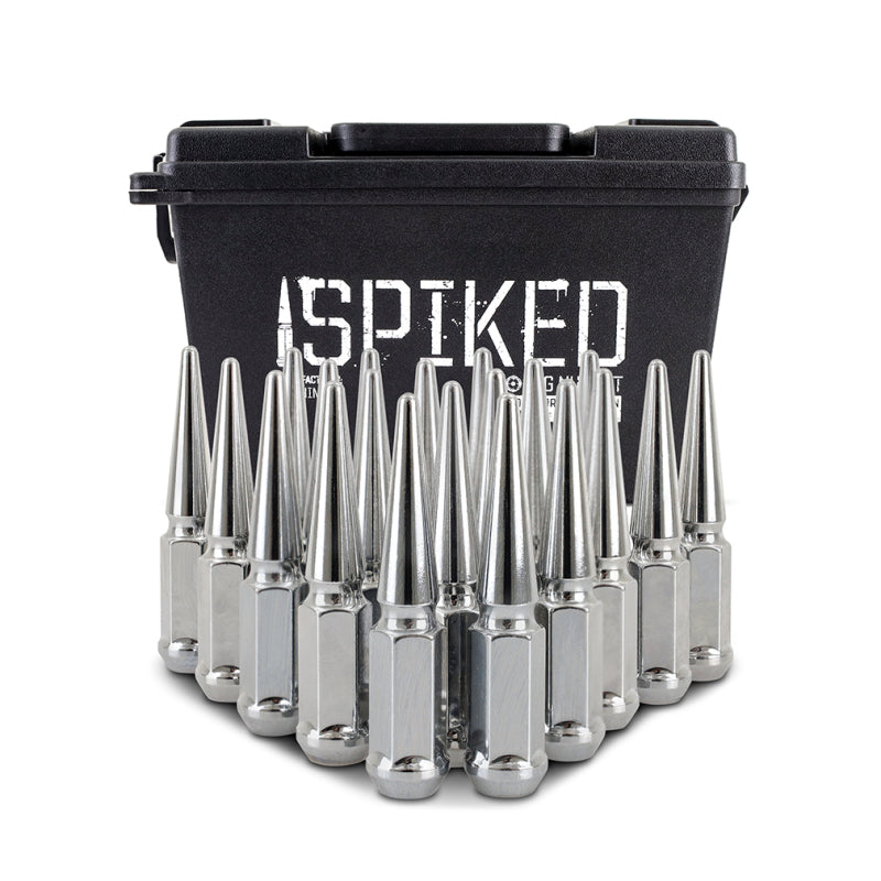 Mishimoto Steel Spiked Lug Nuts M12x1.5 20pc Set - Chrome Mishimoto Lug Nuts  AXOPROS