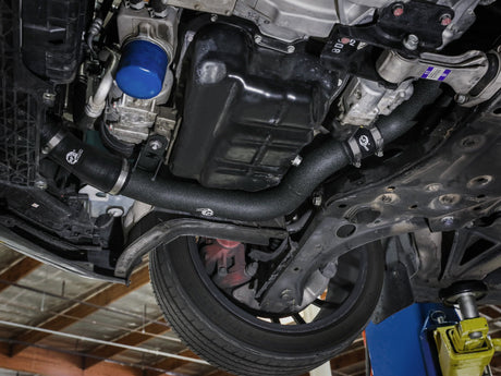 aFe aFe 22-23 Hyundai Kona N L4 2.0L (t) BladeRunner 2-1/4in to 2-1/2in Aluminum Hot Charge Pipe - Black Intercoolers aftermarket performance part
