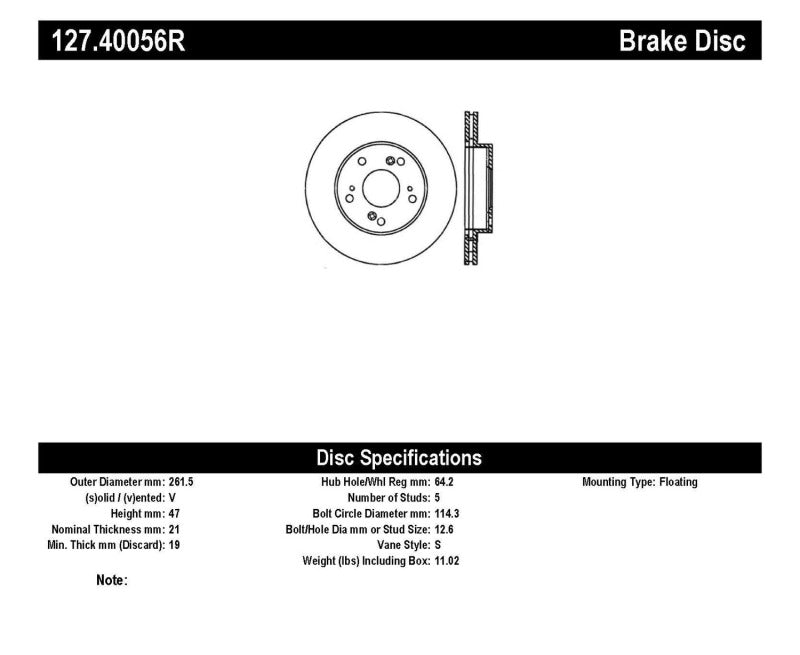 StopTech 02-06 Acura RSX Slotted & Drilled Right Front Rotor Stoptech Brake Rotors - Slot & Drilled  AXOPROS