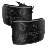 Spyder Chevy Silverado 1500/2500 07-13 Projector Headlights LED Halo LED Blk Smke PRO-YD-CS07-HL-BSM SPYDER Headlights  AXOPROS