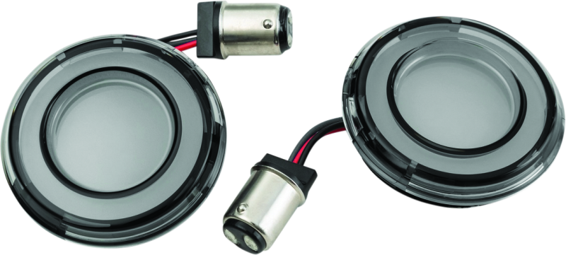 Kuryakyn Tracer L.E.D. Turn Signal Inserts Red/Red Smoke Lens Rear Kuryakyn Light Accessories and Wiring  AXOPROS